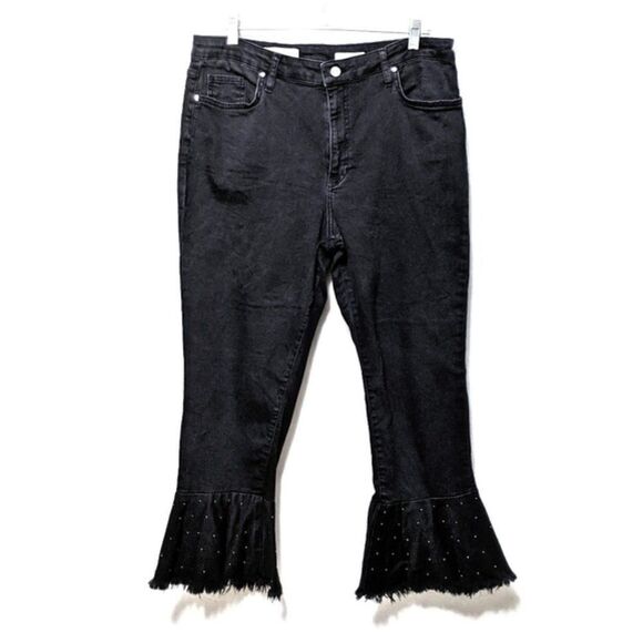 Anthropologie PILCRO & THE LETTERPRESS Studded Crop Flare Jeans 32 - Picture 2 of 12